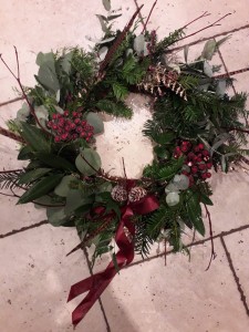 Day 2 prize Handmade wreath won by Edwina Oldham