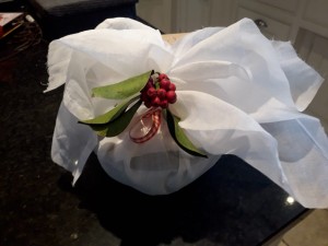 Day 6 prize Christmas Pudding won by Sylvia Hankinson